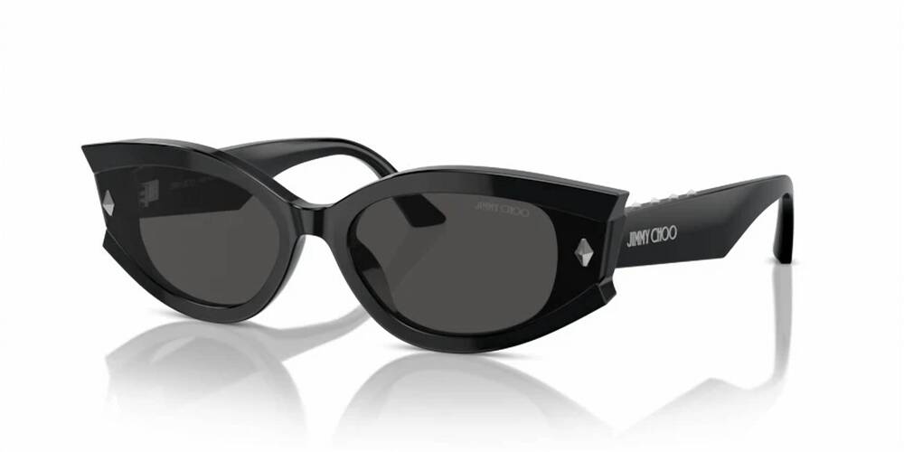 NEW JIMMY CHOO women's jc5015u oval sunglasses in black/ dark grey